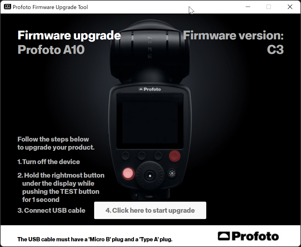 Profoto Firmware Upgrade tool